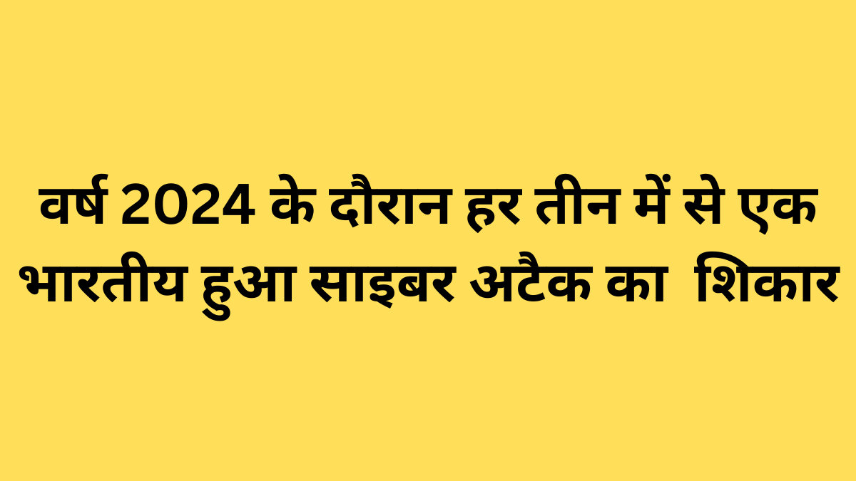 वर्ष 2024 के दौरान हर तीन में से एक भारतीय हुआ साइबर अटैक का शिकार